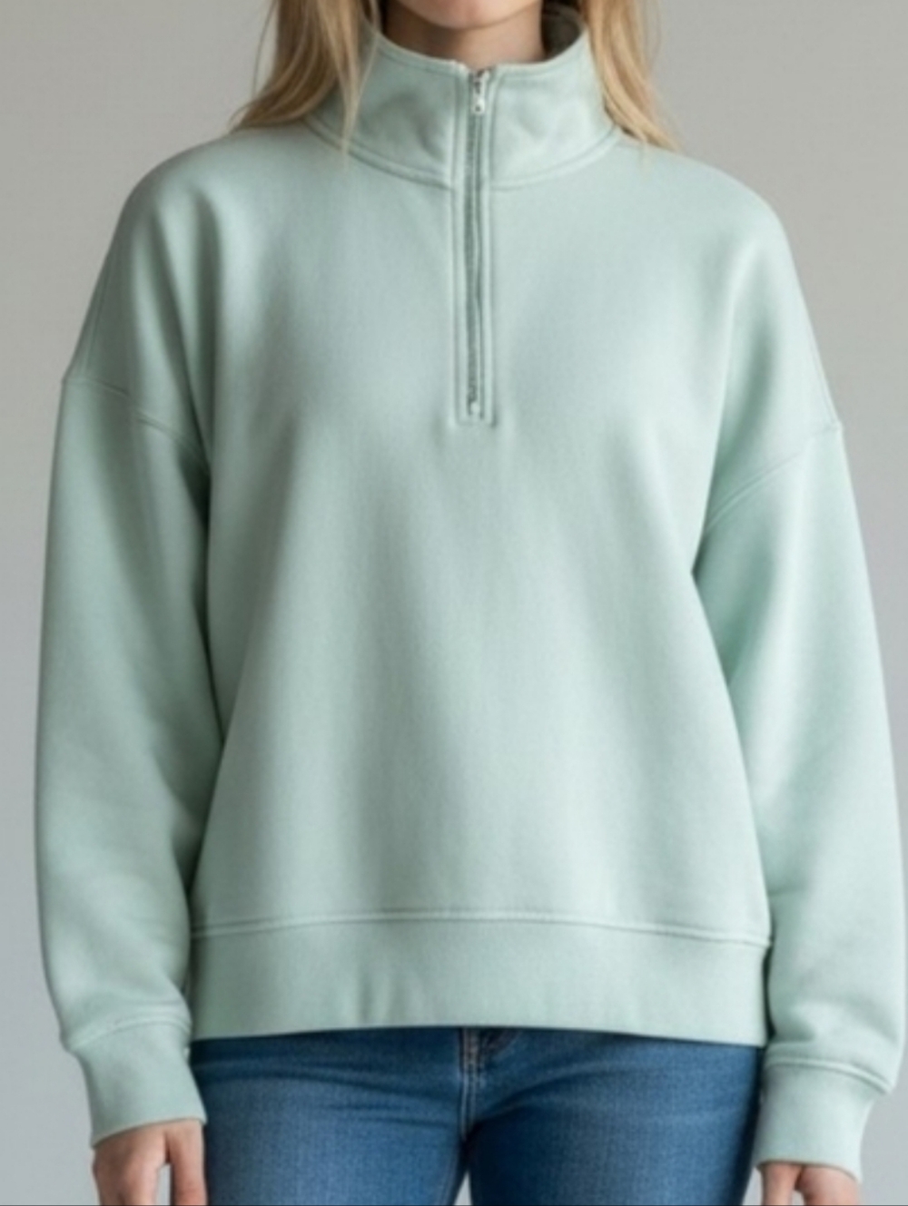 Athleta Women's Mint Green Quarter-Zip Scuba Top M